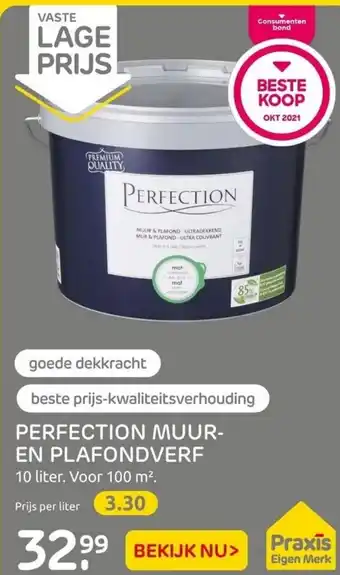 Praxis Perfection muur-en plafondverf 10 liter aanbieding