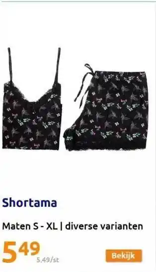 Action Shortama aanbieding