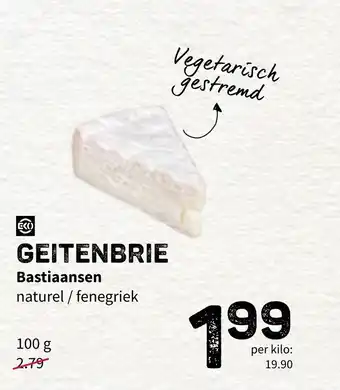 Ekoplaza Bastiaansen Geitenbrie 100g aanbieding