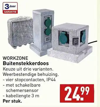 ALDI Workzone buitenstekkerdoos aanbieding