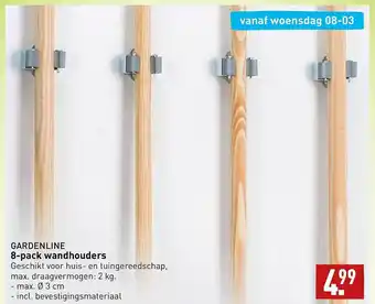 ALDI Gardenline 8-pack wandhouders aanbieding