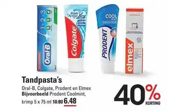 Sligro Tandpasta's oral-b, colgate, prodent en elmex aanbieding