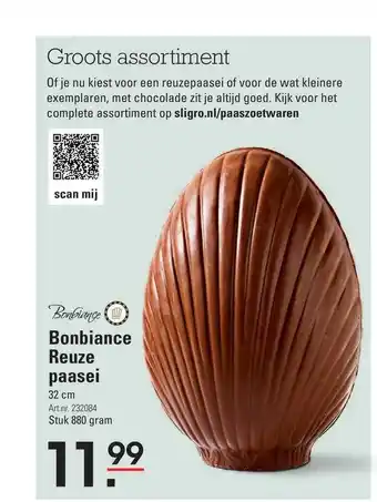 Sligro Bonbiance reuze paasei aanbieding