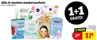 Kruidvat Alle a-merken maskersachets aanbieding