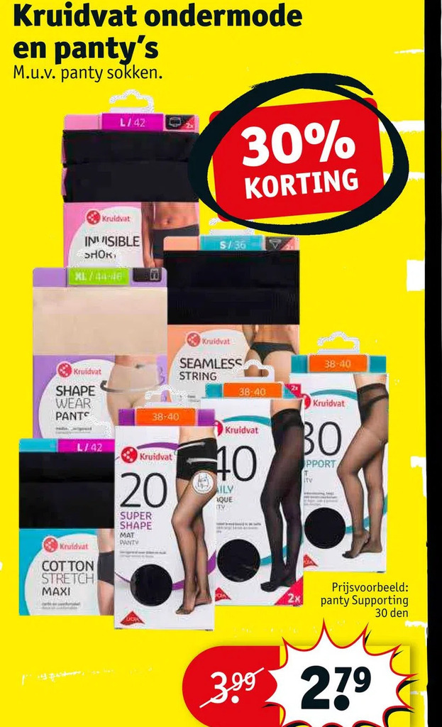 Kruidvat ondermode en panty's aanbieding bij Kruidvat
