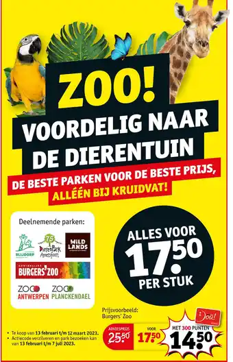 Kruidvat Burgers' zoo aanbieding