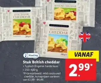 Lidl Stuk british cheddar • typisch engelse harde kaas • 250-400 g aanbieding