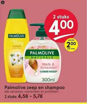 Etos Palmolive zeep en shampoo aanbieding