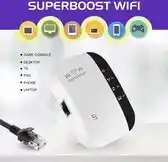 Bol.com Wireless wifi versterker stopcontact + inclusief gratis internetkabel -wifi repeater -300 mbps -2.4 ghz -ethernet - wireless aanbieding