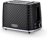 Bol.com Toaster broodrooster retro - zwart - model 2023 - vintage geroosterd brood toaster - met cool wall ontdooi en opwarmfunctie aanbieding