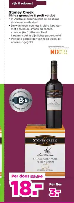 PLUS Stoney Creek Shiraz grenache & petit verdot per doos aanbieding