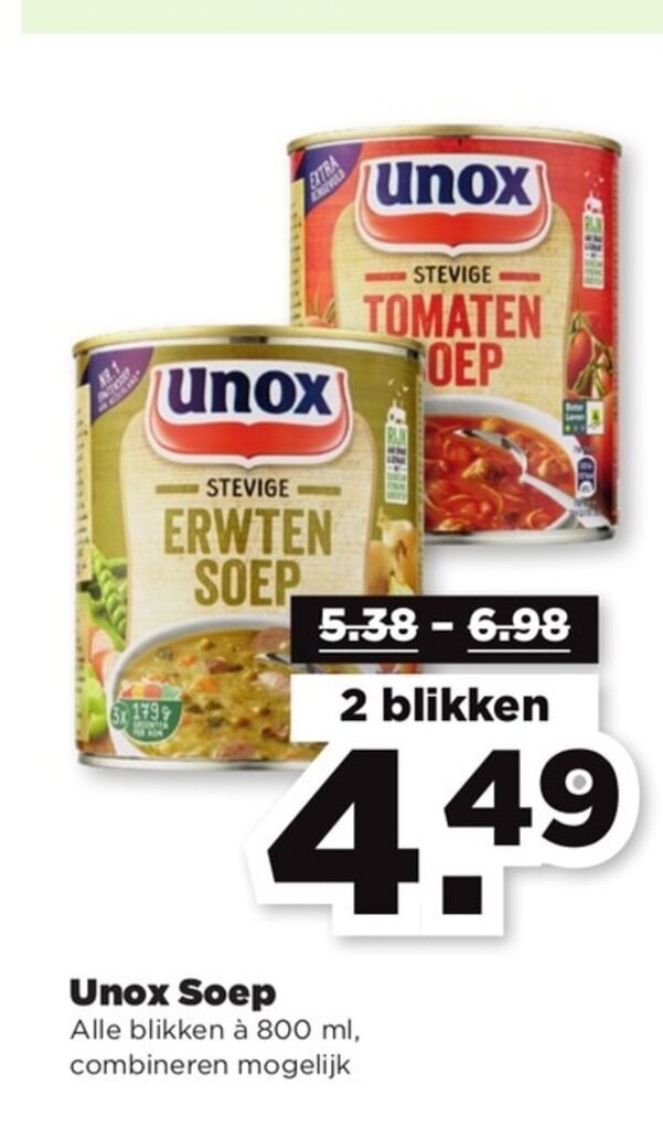 Unox Soep aanbieding bij PLUS