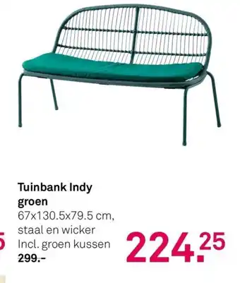 Karwei Tuinbank Indy groen 67 x 130.5 x 79.5 cm aanbieding