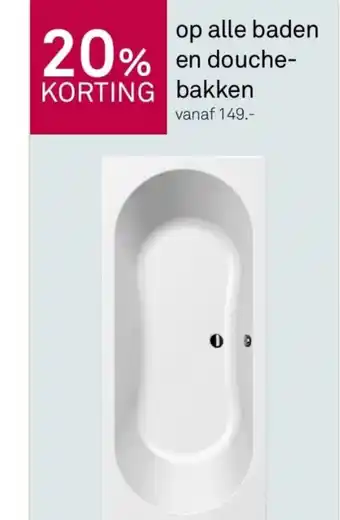 Karwei op alle baden en douche-bakken aanbieding