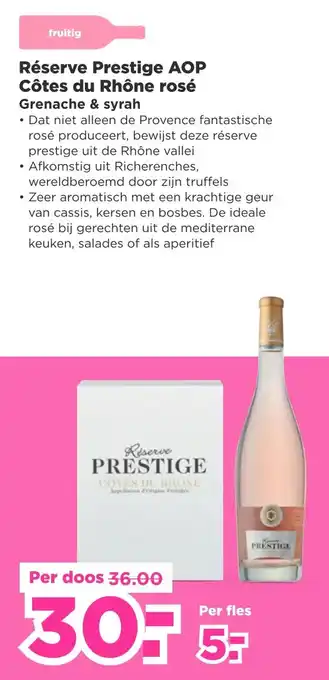 PLUS Réserve prestige aop côtes du rhône rosé aanbieding