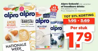 PLUS Alpro gekoeld alle varianten of houdbare drinks aanbieding