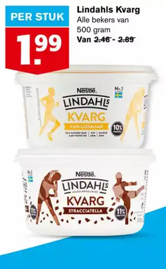 Hoogvliet Lindahls kvarg 500g aanbieding