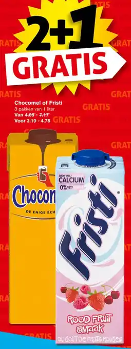 Hoogvliet Chocomel of fristi 1 liter aanbieding