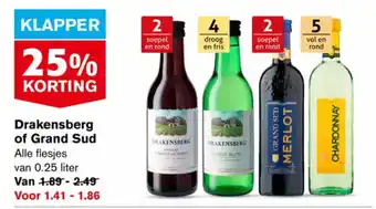 Hoogvliet Drakensberg of grand sud 0.25 liter aanbieding