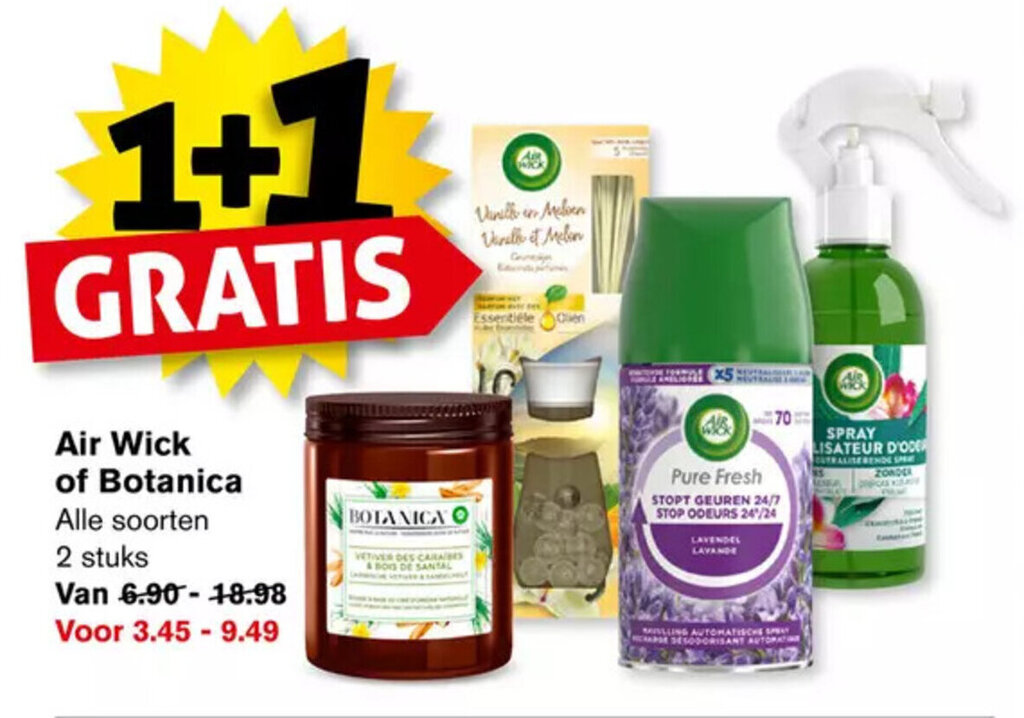 Air wick of botanica aanbieding bij Hoogvliet