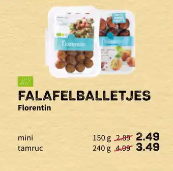 Ekoplaza Florentin Falafelballetjes 150g aanbieding