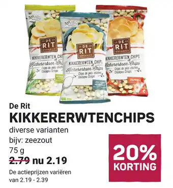 Ekoplaza De rit kikkererwtenchips 75g aanbieding