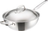 Bol.com Kuhn rikon tri-ply rvs steelwok 28 cm met rvs deksel aanbieding
