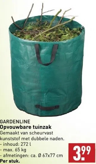 ALDI Gardenline opvouwbare tuinzak aanbieding