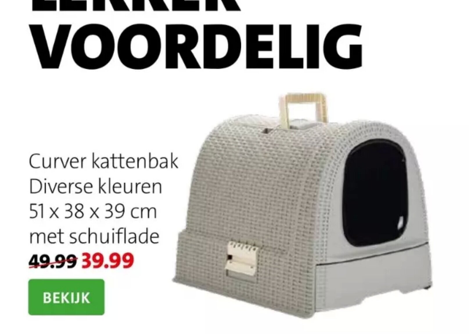Curver kattenbak 51x38x39 cm aanbieding bij Intratuin