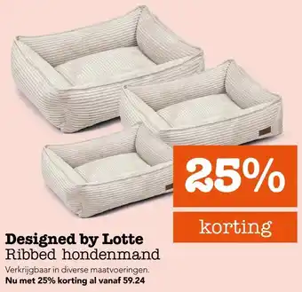 Dierspecialist Designed by lotte ribbed hondenmand aanbieding