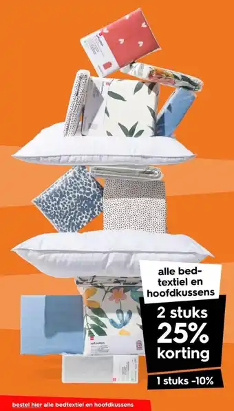 HEMA Alle bedtextiel en hoofdkussens aanbieding