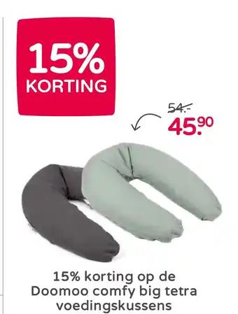 Prenatal 15% korting op de doomoo comfy big tetra voedingskussens aanbieding