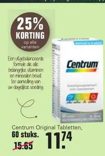 De Online Drogist Centrum Original Tabletten 25% Korting aanbieding