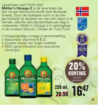 De Online Drogist Möller's Omega-3 20% Korting 250ml aanbieding