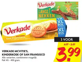 Dekamarkt Verkade mcvitie's kinderkoek of san fransisco 145-400g aanbieding