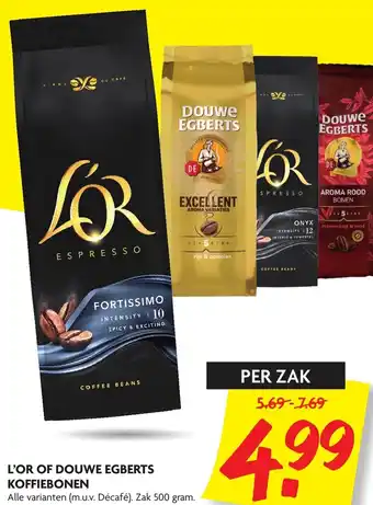 Dekamarkt L'or of douwe egberts koffiebonen 500g aanbieding