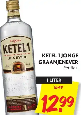 Dekamarkt Ketel 1 jonge graanjenever 1 liter aanbieding