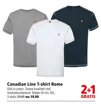 Welkoop Canadian Line T-shirt Rome 3st aanbieding