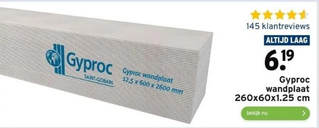 Gyproc wandplaat aanbieding bij GAMMA