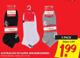 Dekamarkt Australian of kappa sneakersokken aanbieding