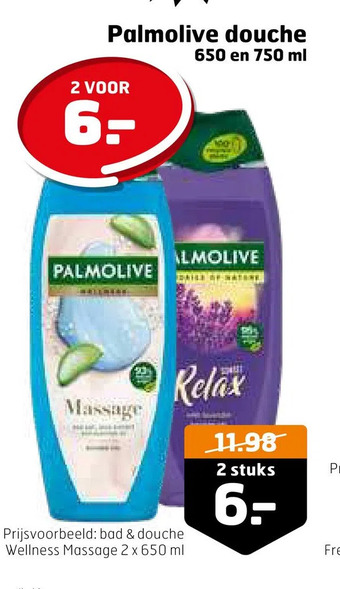 Trekpleister Palmolive douche 650 en 750 ml aanbieding