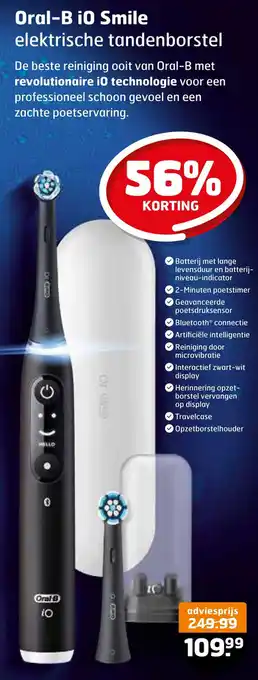 Trekpleister Oral-b io smile elektrische tandenborstel aanbieding