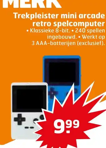 Trekpleister Trekpleister mini arcade retro spelcomputer aanbieding