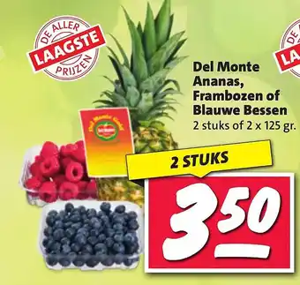 Nettorama Del monte ananas, frambozen of blauwe bessen aanbieding