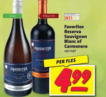 Nettorama Favoritos reserva sauvignon blanc of carmenere aanbieding