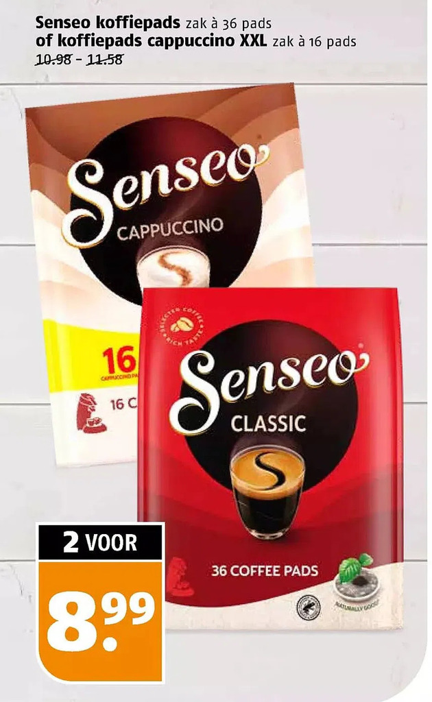 Senseo koffiepads of koffiepads cappuccino xxl aanbieding bij Poiesz