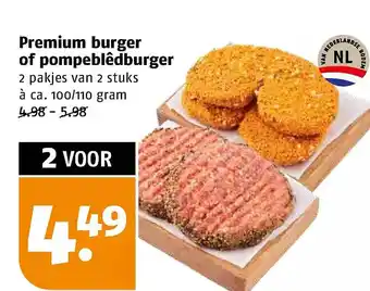 Poiesz Premium burger of pompeblêdburger aanbieding