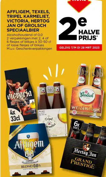 Jumbo Affligem, texels, tripel karmeliet victoria, hertog jan of grolsch speciaalbier 30-50cl aanbieding