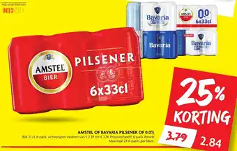 Dekamarkt Amstel of bavaria pilsener of 0.0% aanbieding