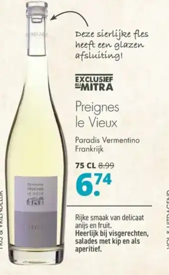 Mitra Preignes le Vieux 75 cl aanbieding